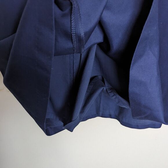 J. Crew V Neck Cotton Sleeveless Belted Midi Dress Blue 10 - Picture 4 of 6